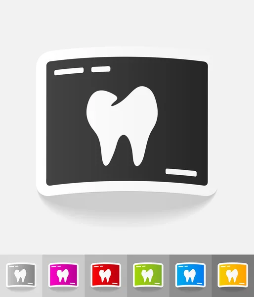 Resim diş kağıt etiket — Stok Vektör