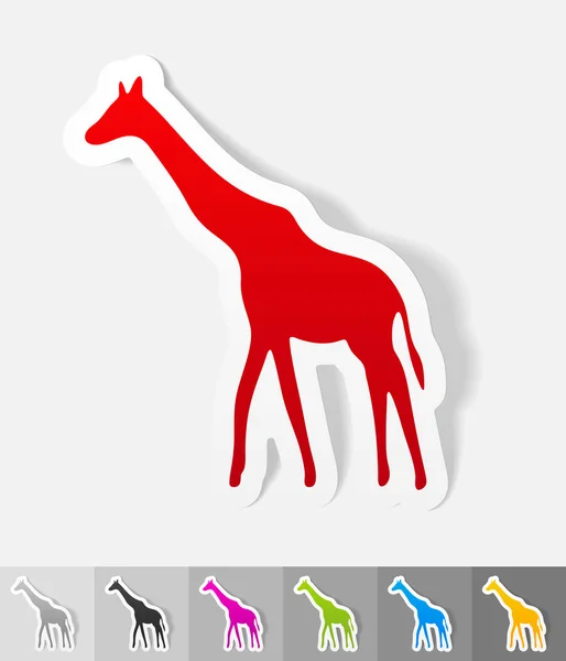 Giraffe papieren sticker — Stockvector