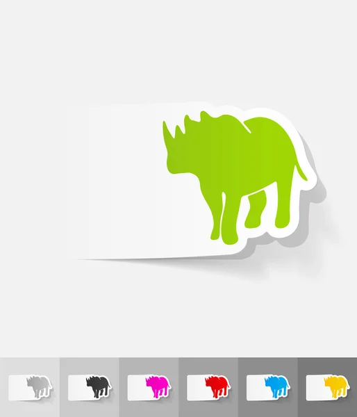 Rhino papier sticker — Stockvector