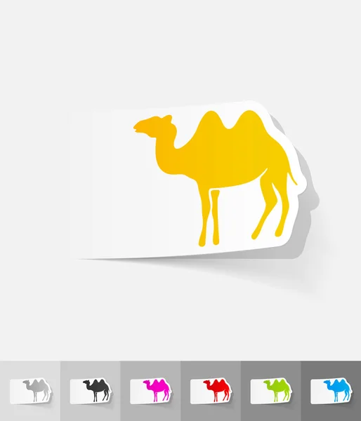 Pegatina de papel camello — Vector de stock