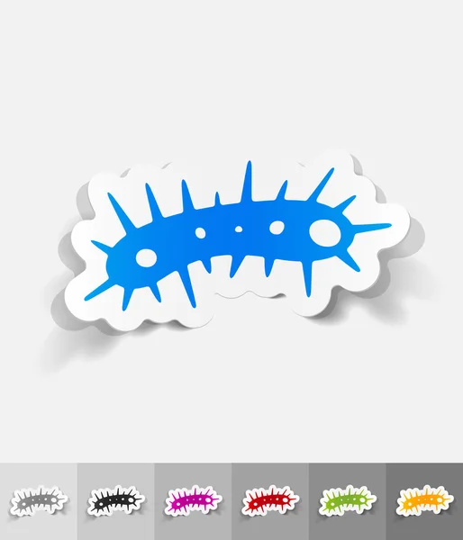 Bacterie papier sticker — Stockvector