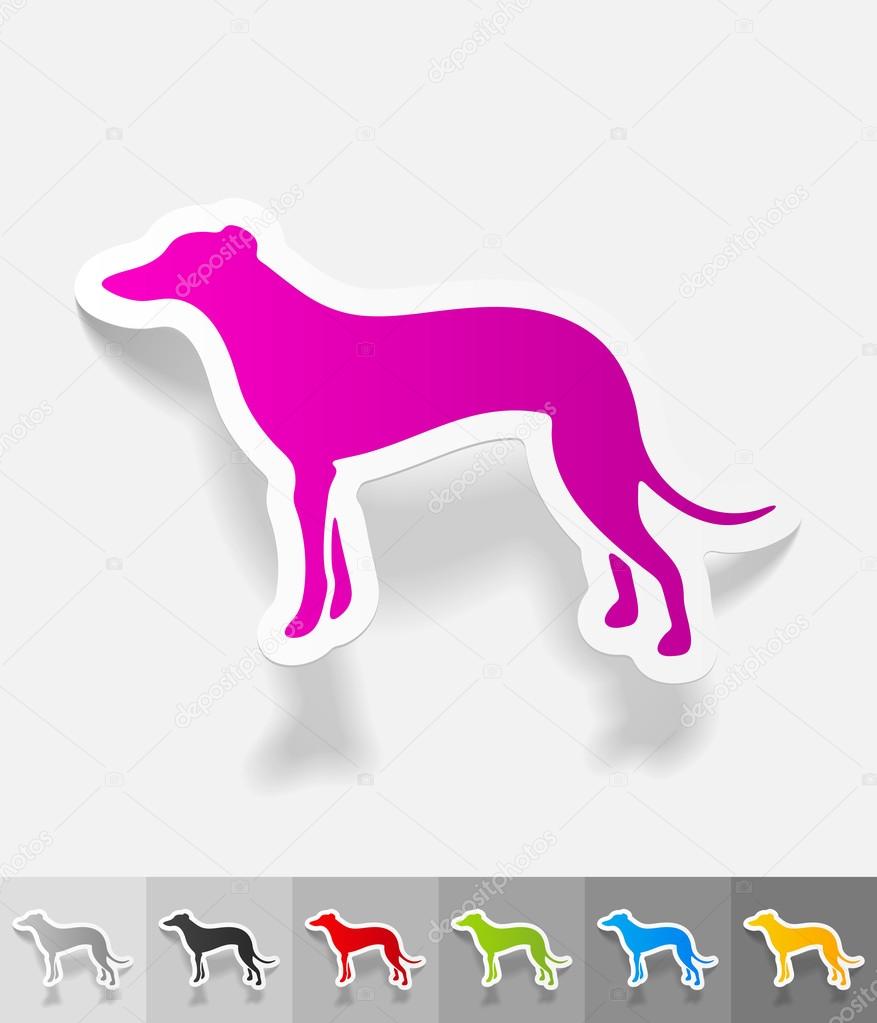 greyhound paper sticker