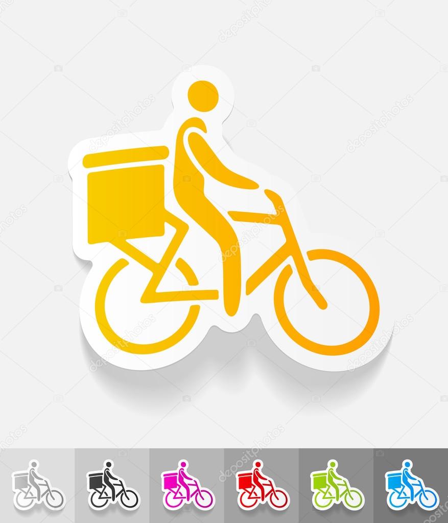 delivery of goods by bicycle paper sticker