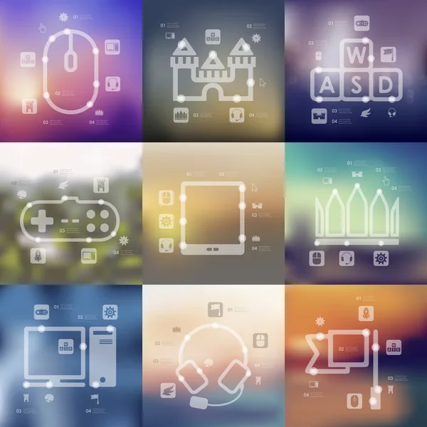 Infográficos da linha do tempo de jogos — Vetor de Stock