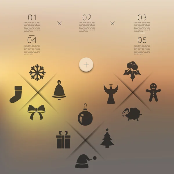 Kerst infographic iconen — Stockvector