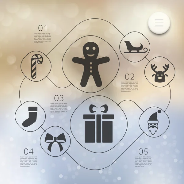 Kerst infographic iconen — Stockvector