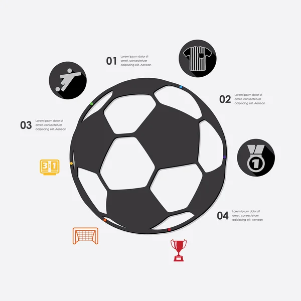 Fotballinfografiske ikoner – stockvektor