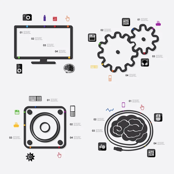 Teknik infographic ikoner — Stock vektor