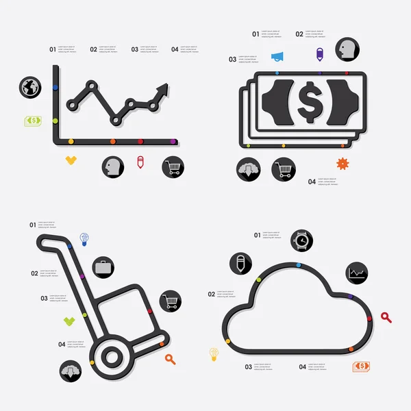 Icone infografiche aziendali — Vettoriale Stock