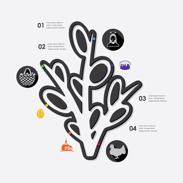 Iconos de la infografía de Pascua — Vector de stock