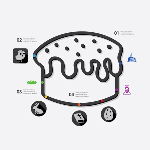 Wielkanoc infographic ikony — Wektor stockowy