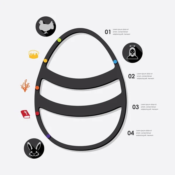 Iconos de la infografía de Pascua — Archivo Imágenes Vectoriales