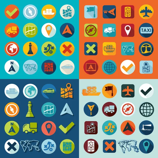 Set of navigation icons — Stock Vector