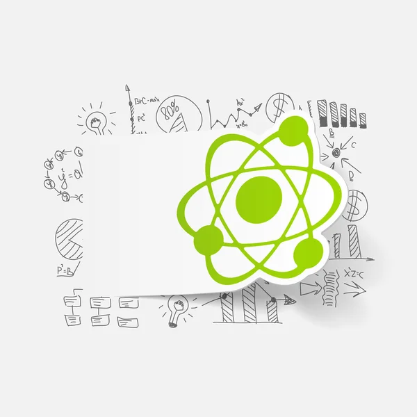 Desen formule de afaceri cu pictograma atom — Vector de stoc