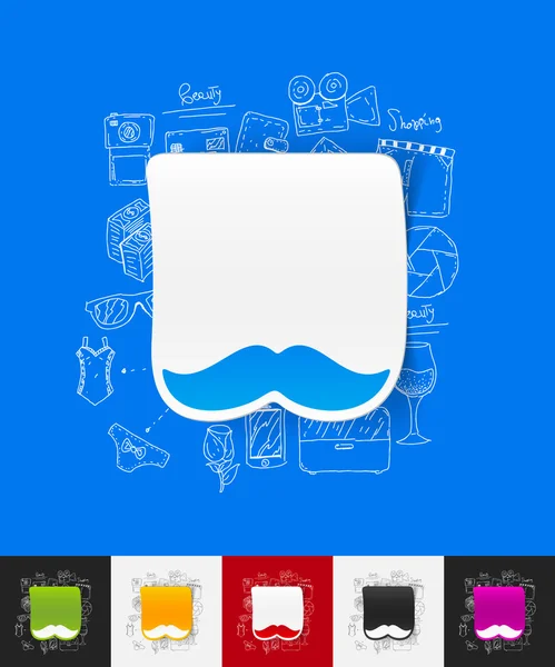 小胡子贴纸用手绘制的元素 — 图库矢量图片