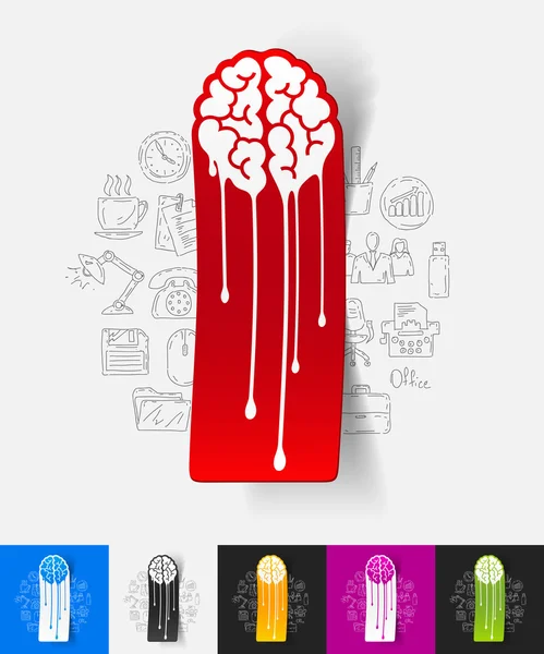 Melting sticker with hand drawn elements — Stock Vector