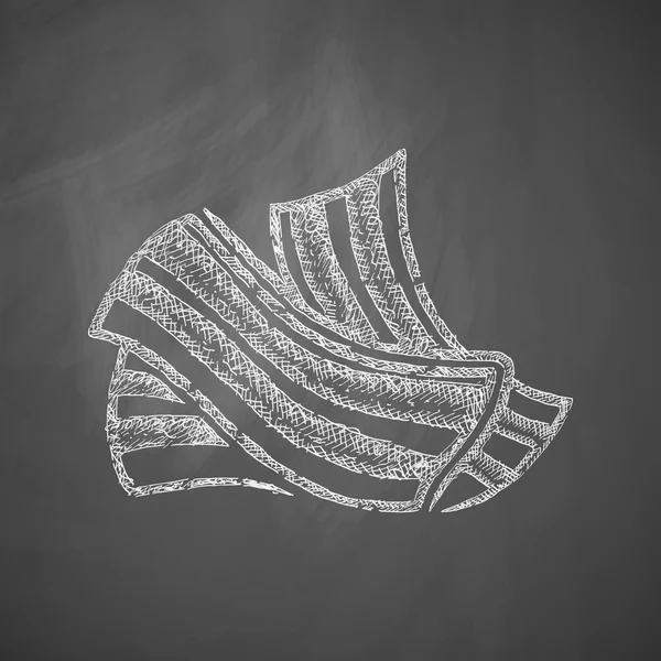 Bacon icon hand drawn on chalkboard — Stock Vector