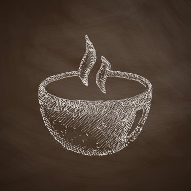 dish icon hand drawn on chalkboard