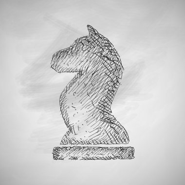 chess icon hand drawn on chalkboard