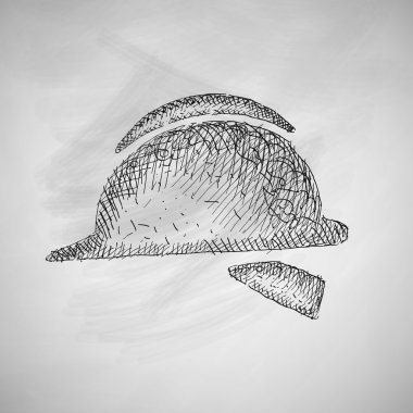 helmet icon hand drawn on chalkboard