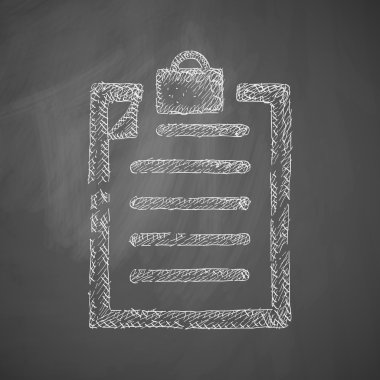 clipboard icon hand drawn on chalkboard