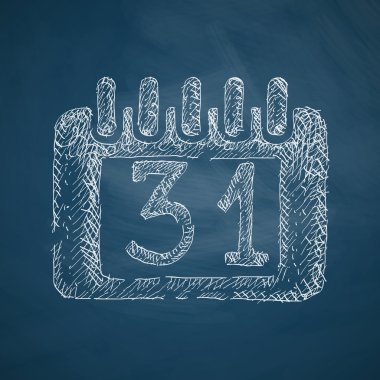 calendar icon hand drawn on chalkboard