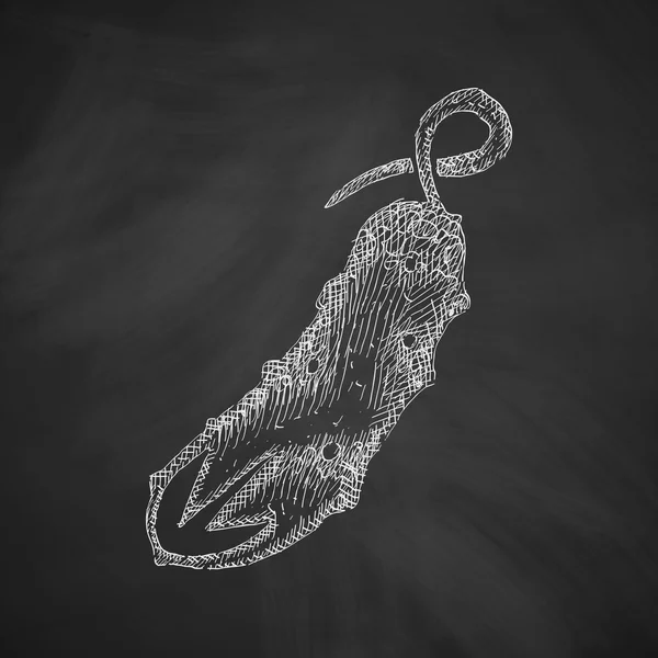 Icona del cetriolo disegnata a mano sulla lavagna — Vettoriale Stock