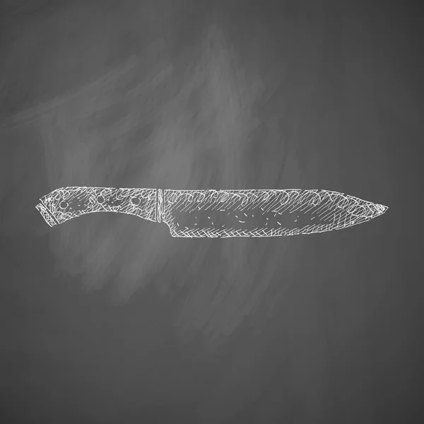 黒板に描かれたナイフのアイコンの手 — ストックベクタ