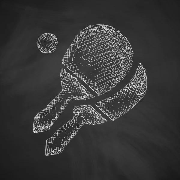 Tennis icon hand drawn on chalkboard — Stockvector