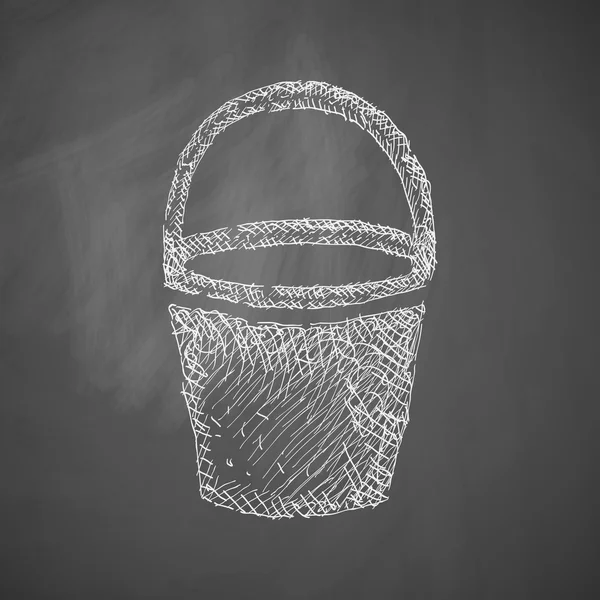 Bucket icon hand drawn on chalkboard — Stock Vector