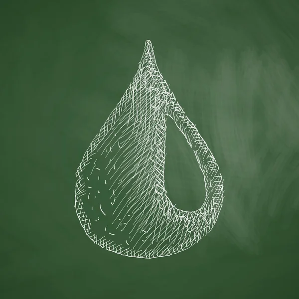 Drop icon hand drawn on chalkboard — ストックベクタ