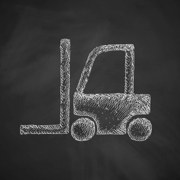 Forklift icon hand drawn on chalkboard — Wektor stockowy