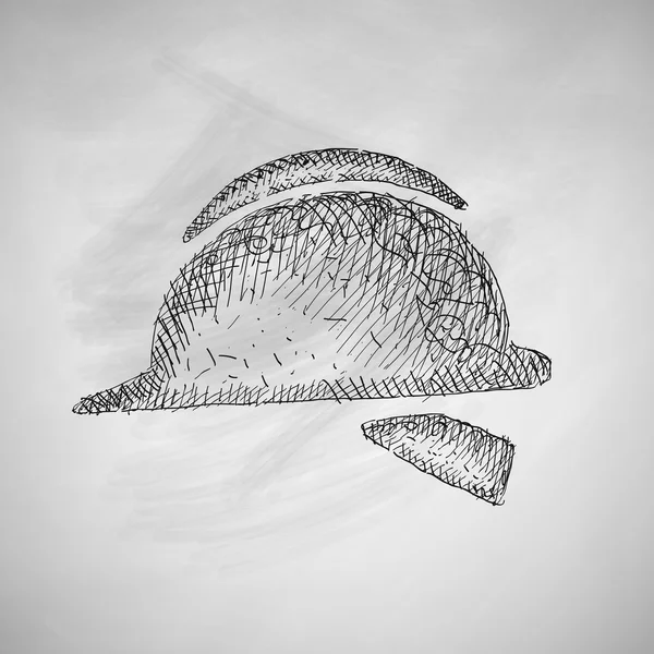 Icona del casco disegnata a mano sulla lavagna — Vettoriale Stock