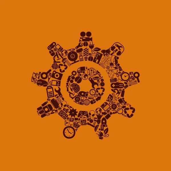 Cogwheel shaped icon — Stock Vector