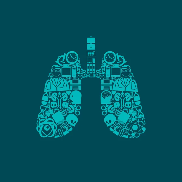 Icona a forma di polmone — Vettoriale Stock