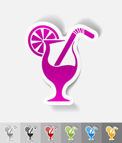 Sticker papier cocktail — Image vectorielle