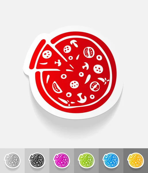 Pizza papper klistermärke — Stock vektor