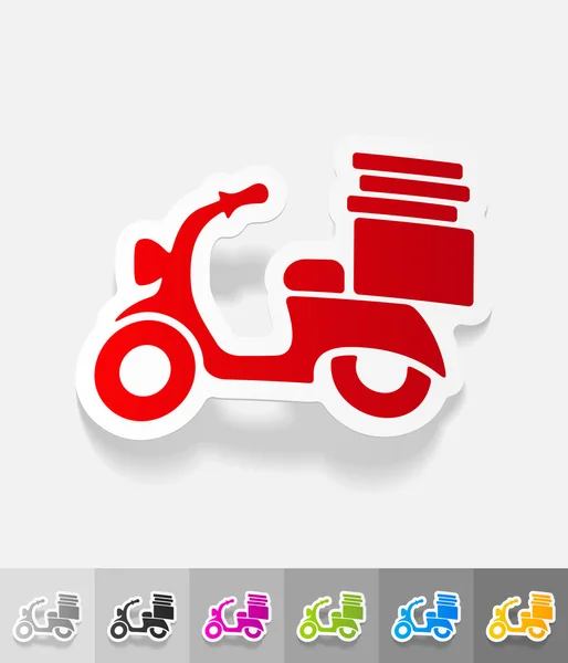 Scooter paper sticker — Stock Vector