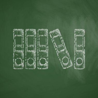 Klasör simgesini elle çizilmiş kara tahta