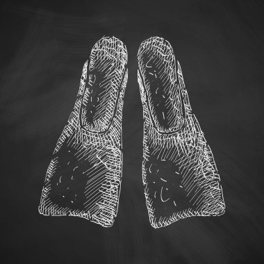 flipper simgesini elle çizilmiş kara tahta