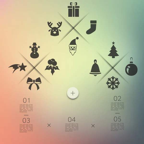 Christmas infographic with unfocused background — Stock Vector