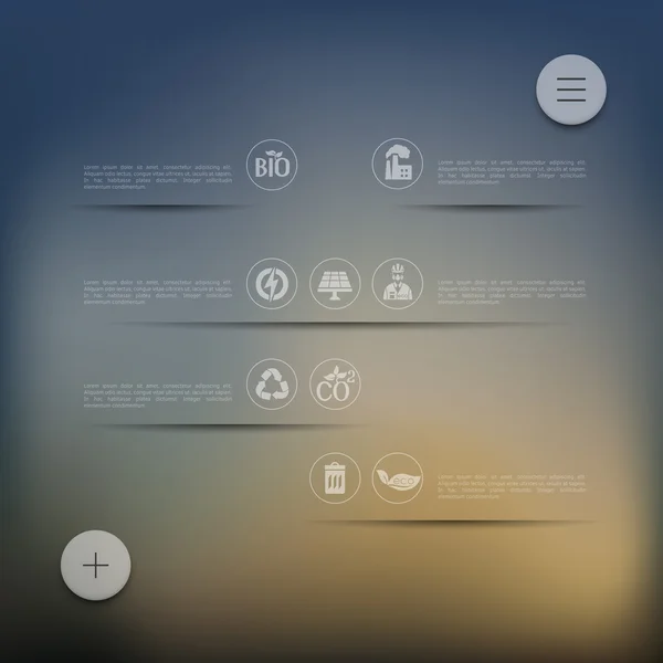 Ökologie-Infografik mit unfokussiertem Hintergrund — Stockvektor