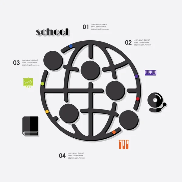 Istruzione infografica icone — Vettoriale Stock