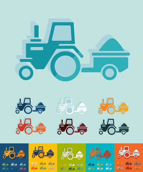 Tractor con icono de remolque — Archivo Imágenes Vectoriales