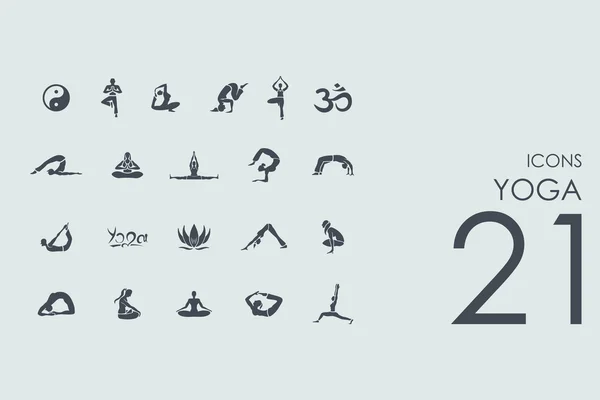 Conjunto de iconos de yoga — Vector de stock