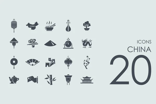 Set of China icons — Stock Vector