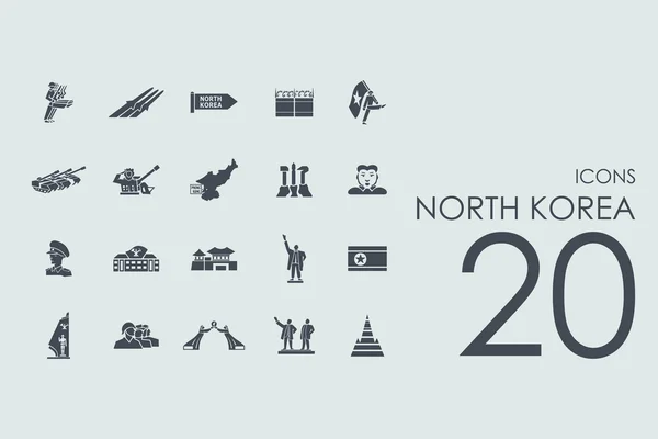 北朝鮮のアイコンのセット — ストックベクタ