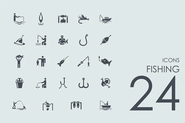 Set of fishing icons — Stock Vector