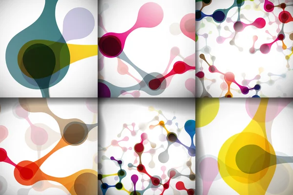 Set belles structures de molécule d'ADN — Image vectorielle
