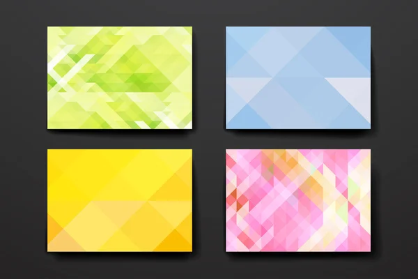 Set abstracte geometrische achtergrond sjablonen — Stockvector